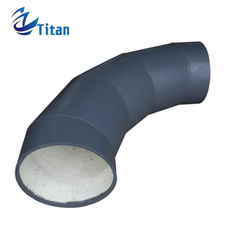 Wear Resistant Ceramic Lined Pipe Elbow With Adhesive And Metal Ceramic Lined Elbow